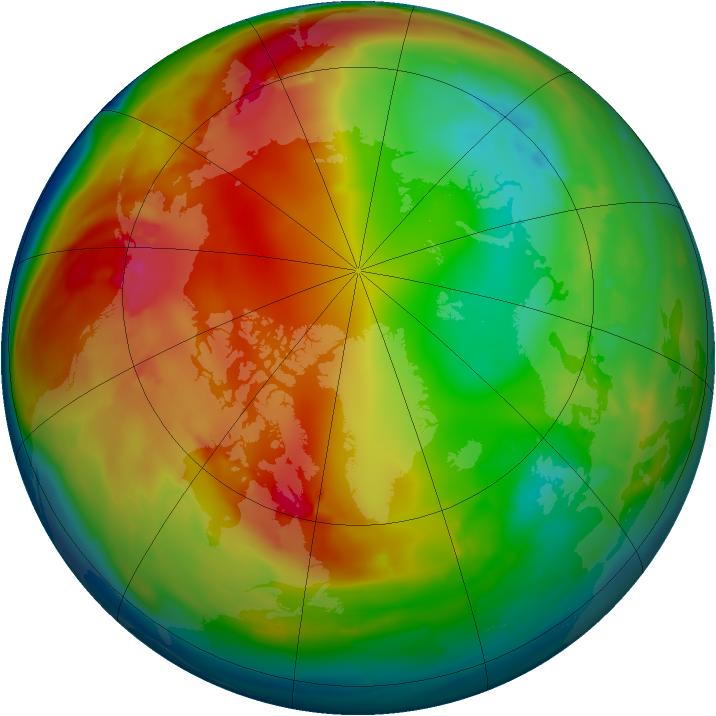 Arctic ozone map for 21 January 2010
